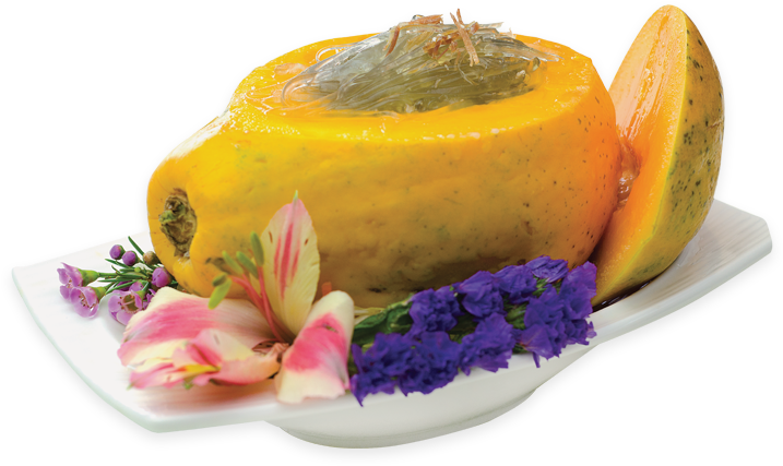 Shark's Fin Double-boiled With Papaya - Simmering (740x570), Png Download