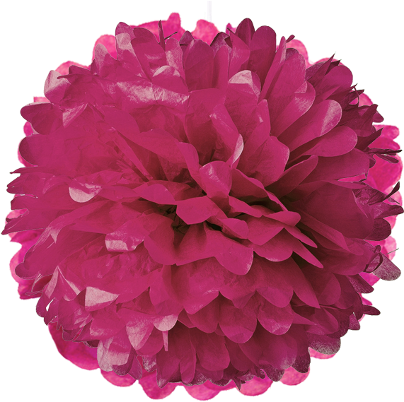Dark Magenta Tissue Pom Poms - Turquoise Blue 30 Inch Tissue Paper Flower Pom-pom (600x582), Png Download
