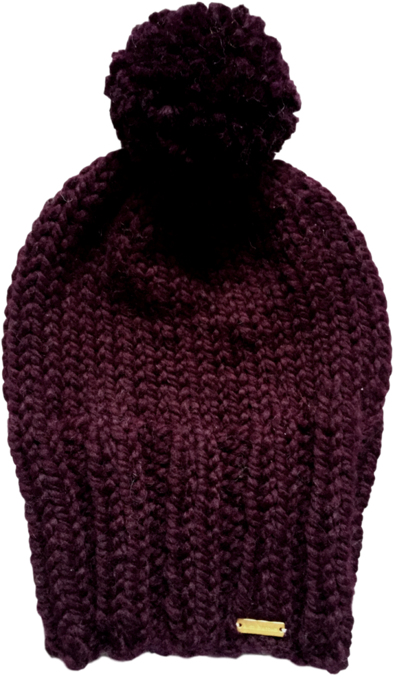 Slouchy Knit Pom Pom Hat - Hat (768x1024), Png Download