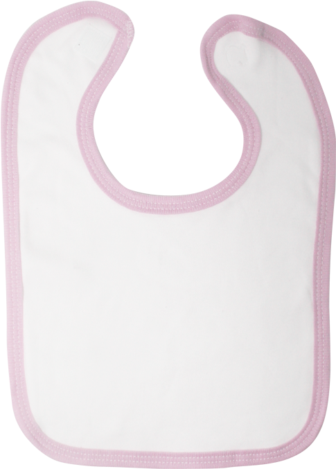 Babies Bib White Pink Trim Velcro Fastening Pack - Undershirt (759x777), Png Download