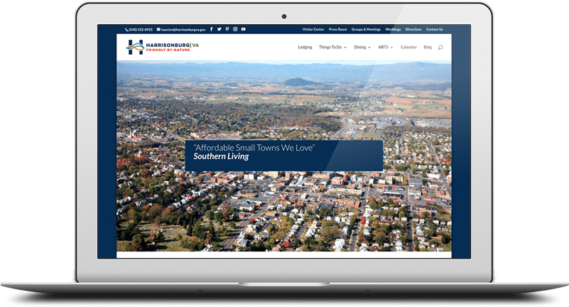 Laptop Showing Harrisonburg Tourism Website - Tablet Computer (800x480), Png Download