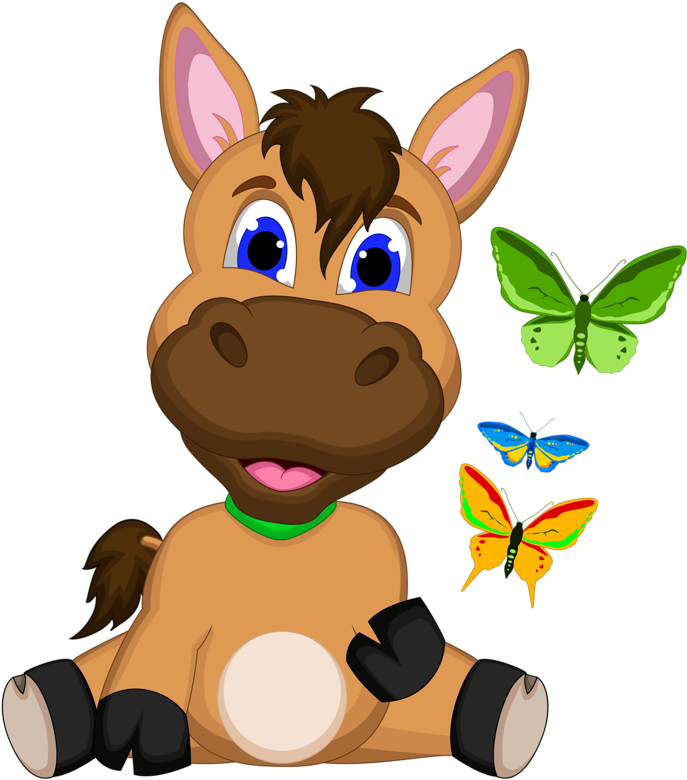 Фото, Автор Soloveika На Яндекс - Cute Cartoon Horse With Flowers (691x800), Png Download
