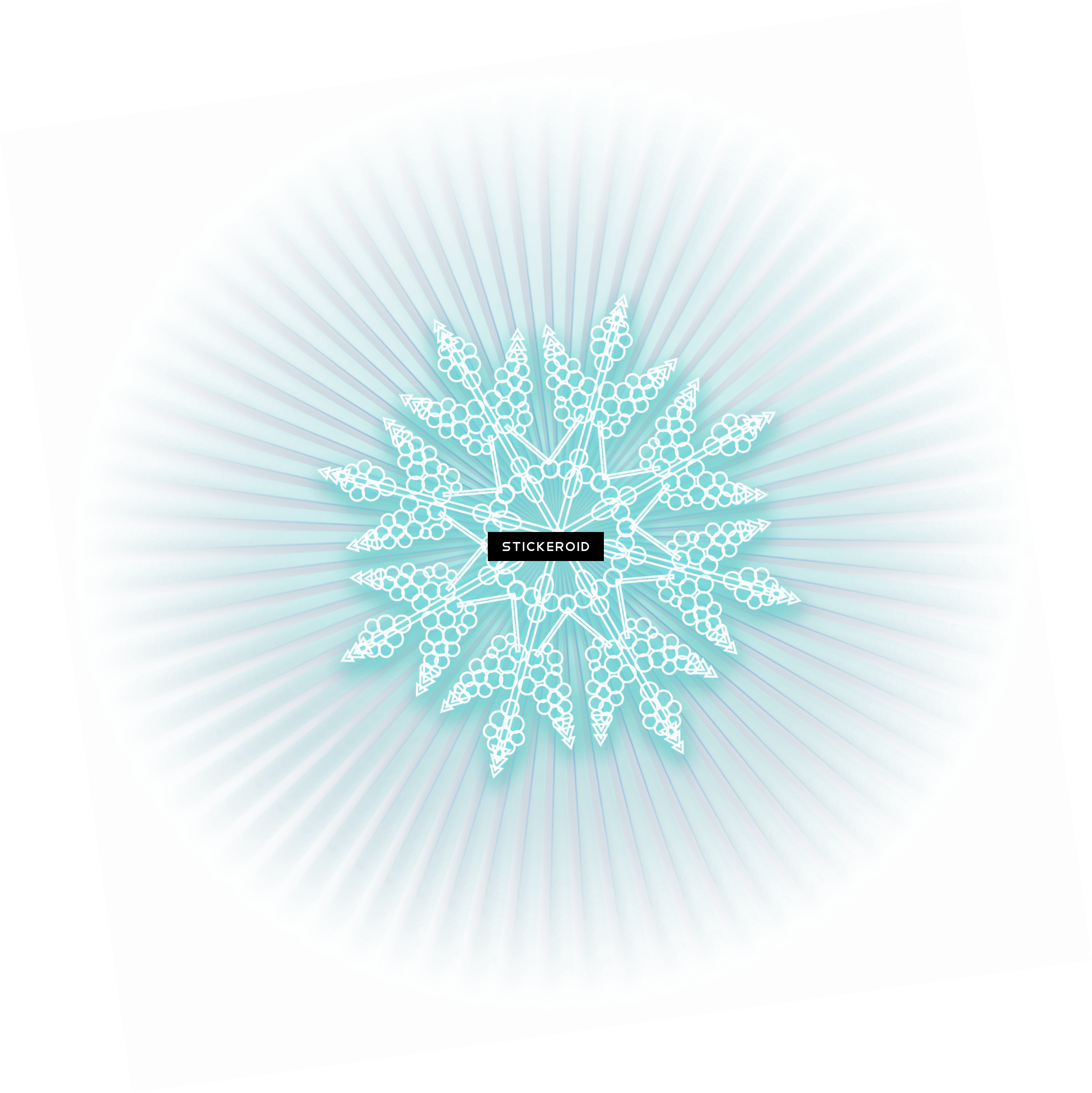 Snowflake Blue Ice - Blue Shining Png (3387x3388), Png Download