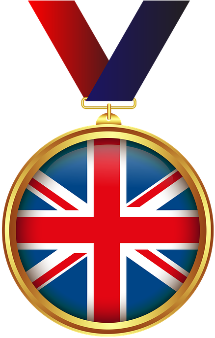 Medal, Gold, Tape, Transparent Background, Decoration - British Flag (515x720), Png Download