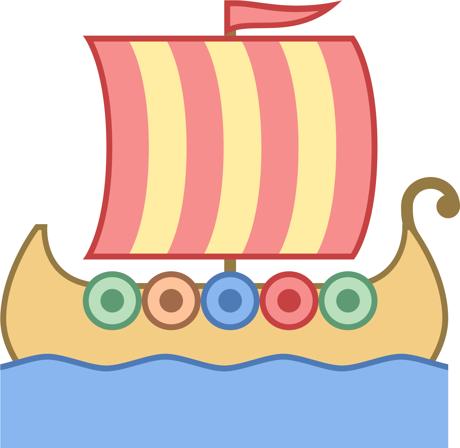 The Viking Ship Has An Extended Front With The Water - Clip Art (1600x1600), Png Download