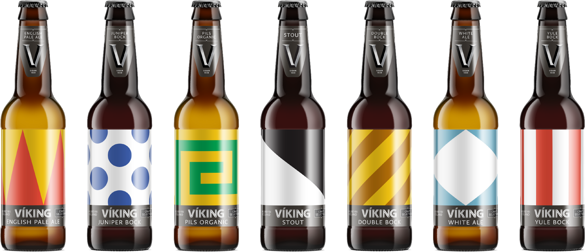 The Illustrations Are Geometric Abstractions Of Objects - Geometric Beer Can Design (2000x920), Png Download
