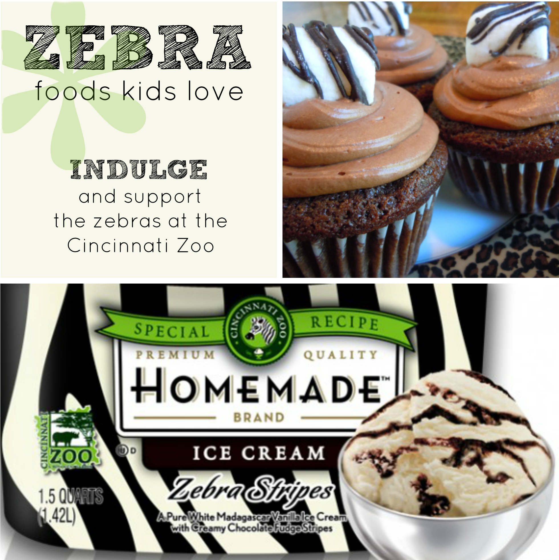 3 Zebra Foods Kids Love Zebra Stripes - Homemade Brand Ice Cream Zebra Stripes (2000x2000), Png Download