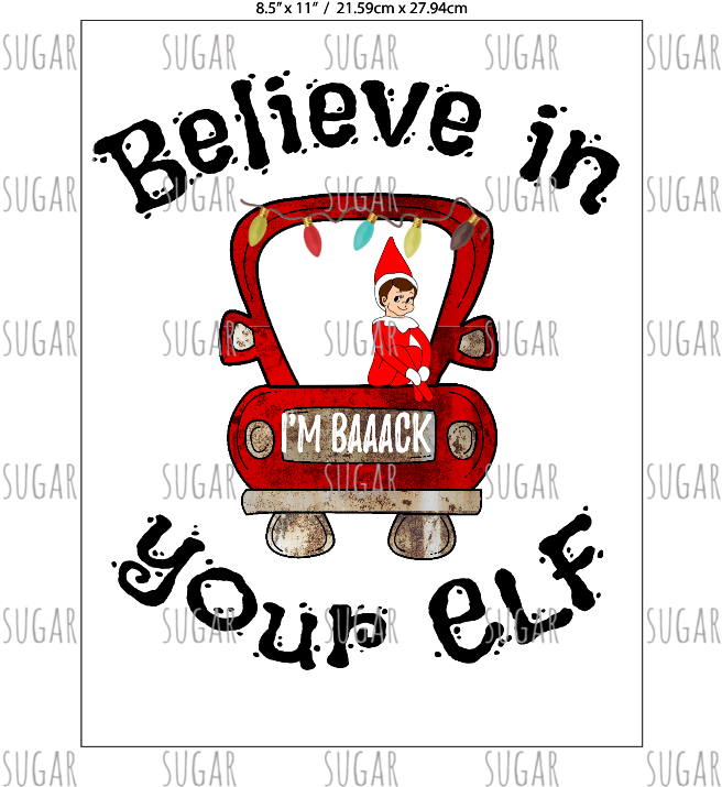 Elf On Shelf - Believe In Me Shower Curtain (733x733), Png Download
