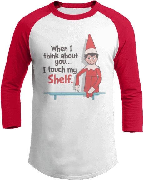 I Touch My Shelf - Drink Up Grinches - Raglan / White/red / 3xl (600x600), Png Download