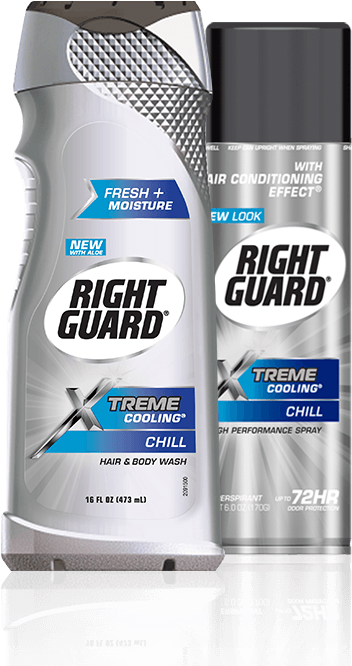 Right Guard® Xtreme Cooling® Deodorant - Right Guard Xtreme Cooling Hair And Body Wash, Cooling (690x735), Png Download