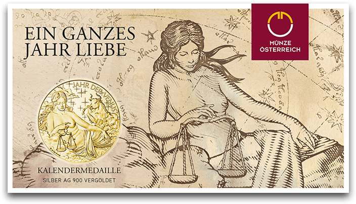 The Year Of Venus Calendar Medal 2018 In Silver Gold-plated - Ein Ganzes Jahr Liebe (716x716), Png Download