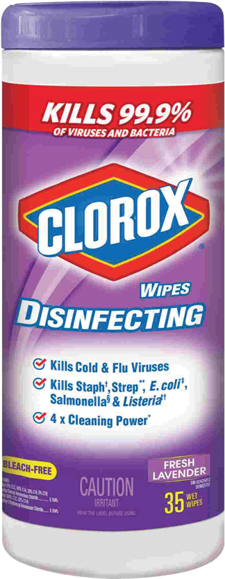 Clorox Disinfecting Wipes Lavender Scent 35 Sheets/tub (850x850), Png Download