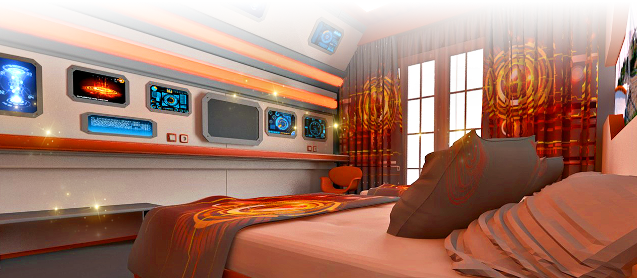 Oblivion Theme Room - Gardaland Hotel Oblivion (1260x550), Png Download