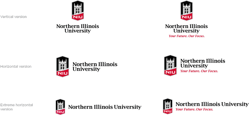 Niu Logo Configurations - Horizontal And Vertical Logo (810x390), Png Download