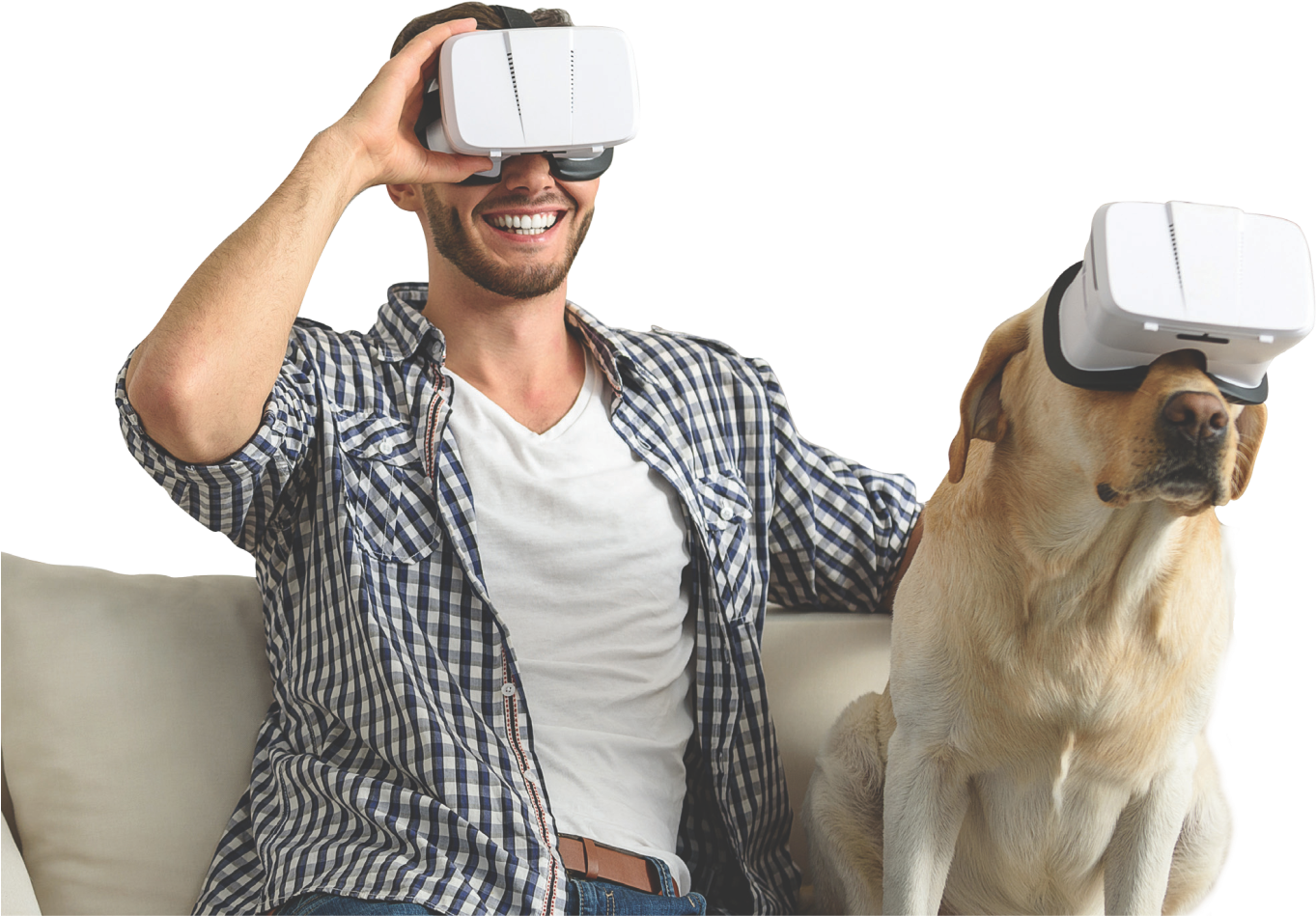 Puppy Vr Headset (1395x948), Png Download