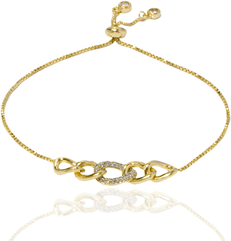 Pulseira Regulável Com Correntes De Elo Cravejados - Body Jewelry (1000x832), Png Download