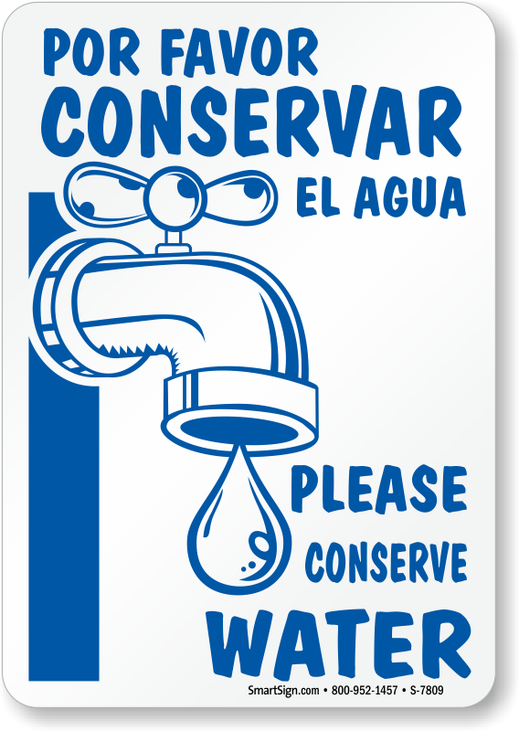 Zoom, Price, Buy - Signage For Water Conservation (568x800), Png Download