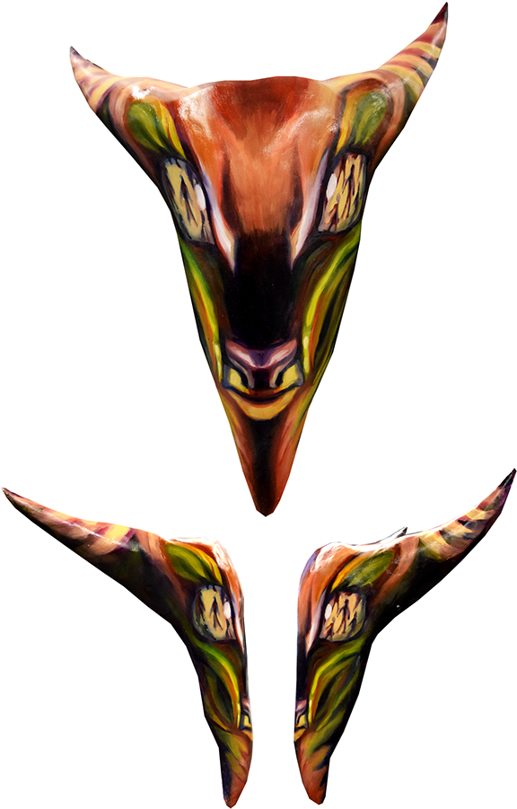 Mask Depicting The Creator God Cagn Of The San Of South - Waterfowl (600x931), Png Download