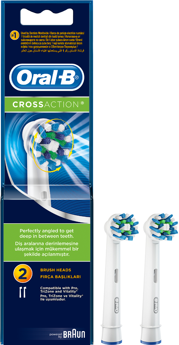 Oral B Power Refills Cross Action (1200x1200), Png Download