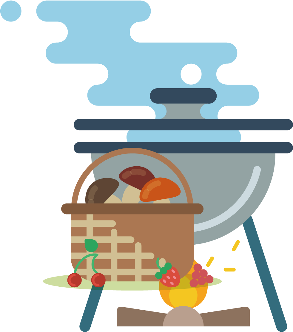 Kisspng Camping Barbecue Grill Clip Art Cook Mushrooms - Clip Art (1024x1024), Png Download