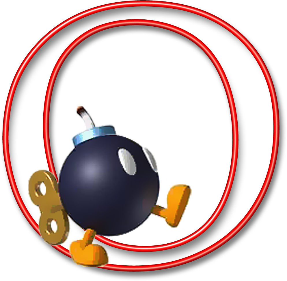 Alfabeto Mario Bros - Bob Omb (994x971), Png Download