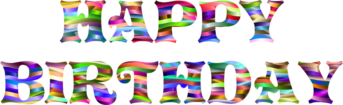 Happy Birthday Party Printing Typography - Free Clip Art Birthday (1107x340), Png Download