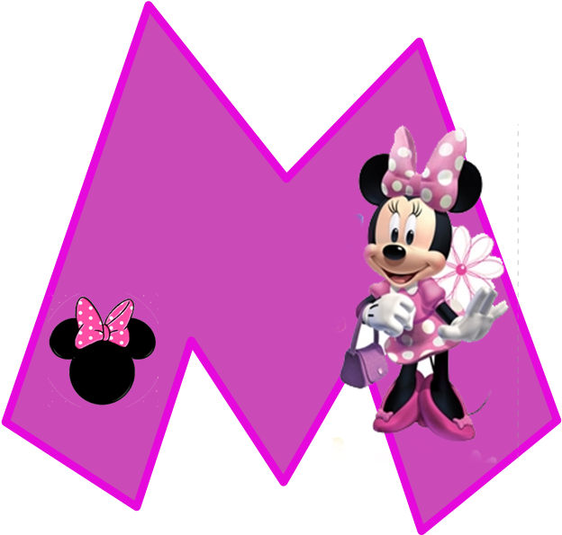 Alfabeto Púrpura De Minnie - Wigglewalls 10" Minnie Mouse Bow Mickey Removable Wall (646x608), Png Download