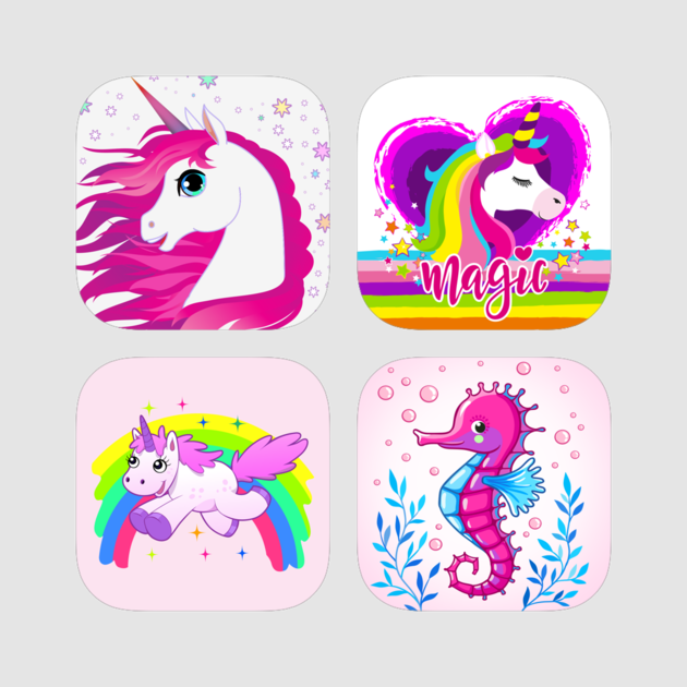 Trending Animated Unicorn With Seahorse On The App - Coque Pour Iphone 6/6s - Licorne Arc (630x630), Png Download