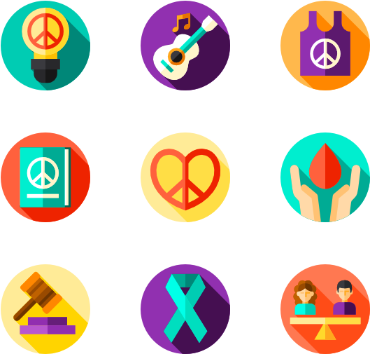 Peace & Human Rights - Flat Icon Png (600x564), Png Download