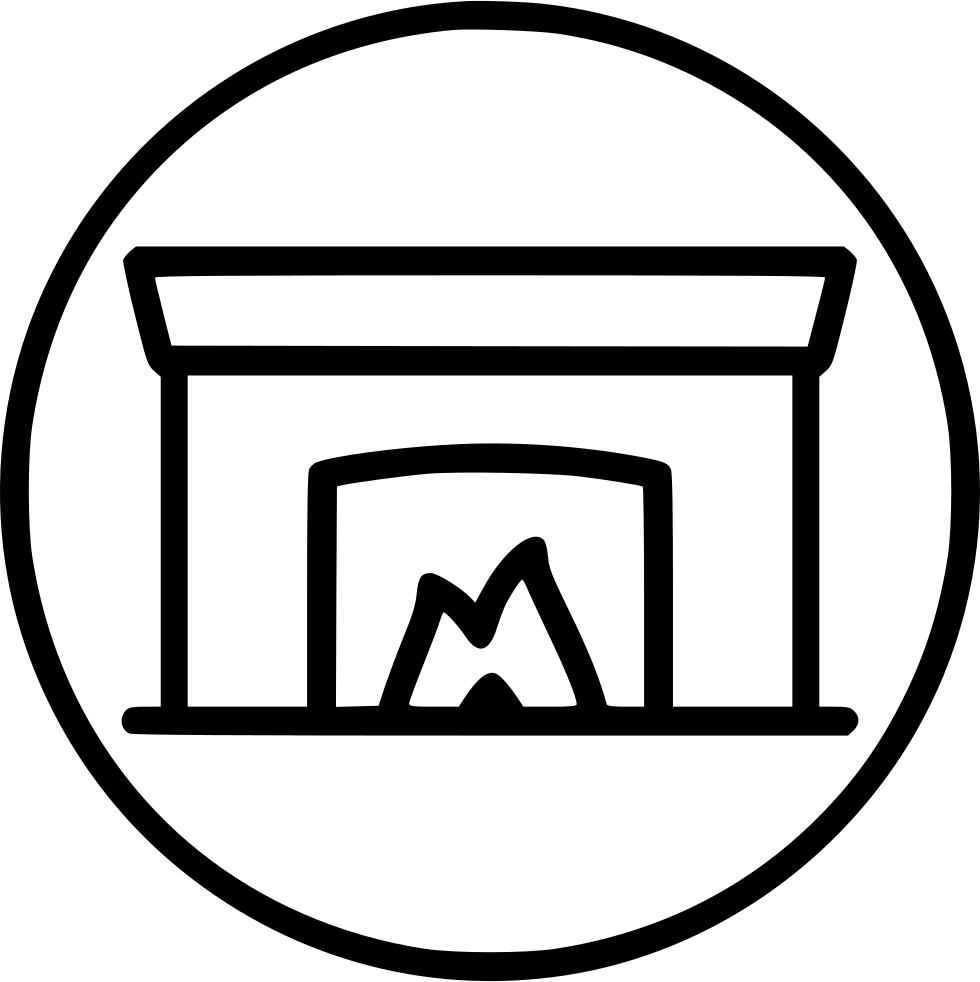 Fireplace - - Line Art (980x982), Png Download