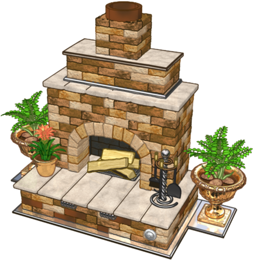 Fireplace Clipart Garden - Hearth (620x641), Png Download