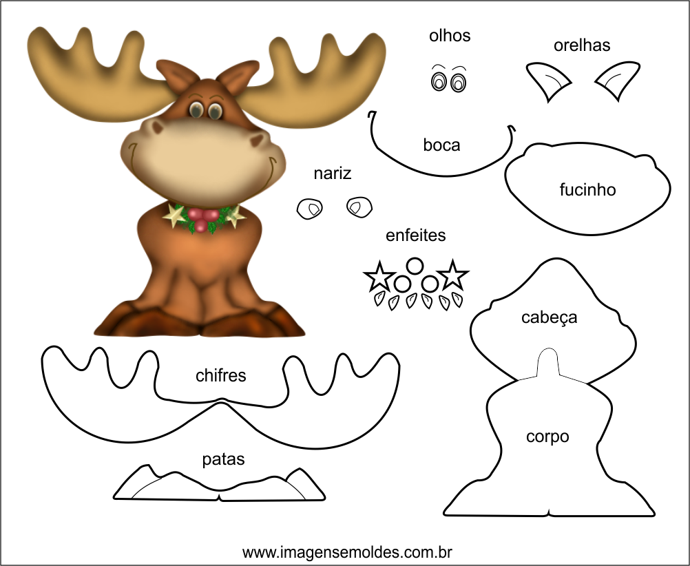Molde De Natal Para Feltro Eva E Artesanato 46, Molde - Molde De Duende Natal Em Eva (1002x822), Png Download