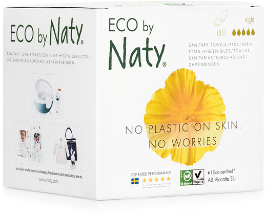 Thin Pads Night - Naty Nature Womencare Sanitary Napkins Super (650x650), Png Download