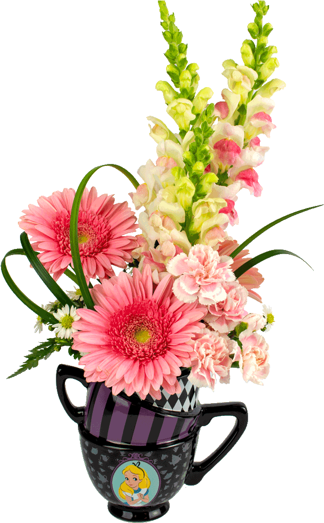 Alice In Wonderland Pink Bouquet - Flower Bouquet (1024x1024), Png Download