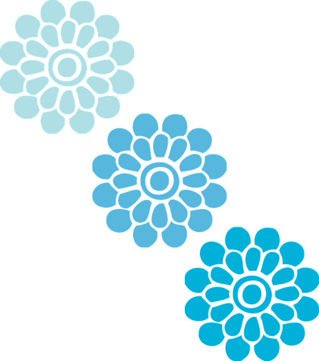 Flores Vector Azul Png (635x720), Png Download
