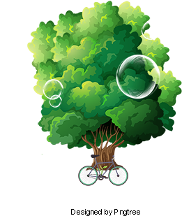 Spring Bike, Spring, Leaves, Bicycle Png And Psd - Trees Illustration Png (360x360), Png Download