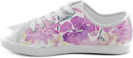Watercolor Flower Pattern Canvas Kid's Shoes - Blue Green Watercolor Flower Pattern Samsung Galaxy (500x500), Png Download