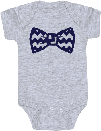 Navy Blue Chevron Bow Tie Baby Onesy - Baby Harry Potter Clothing (484x484), Png Download