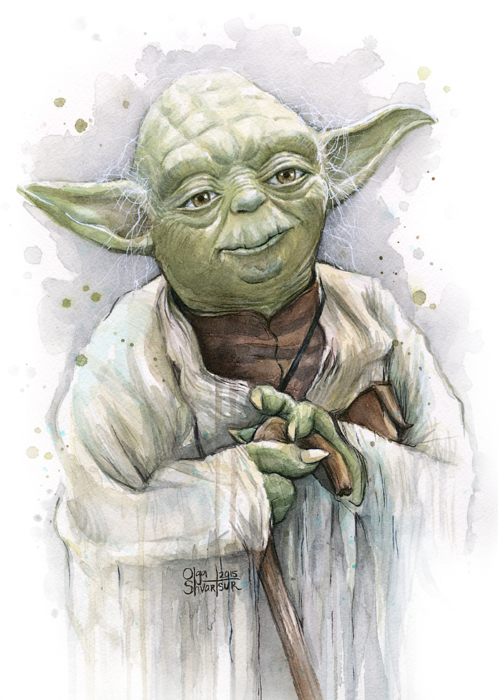 Click And Drag To Re-position The Image, If Desired - Star Wars Yoda Paintings (498x700), Png Download