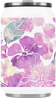 Pastel Watercolor Flower Pattern Stainless Steel Vacuum - Blue Green Watercolor Flower Pattern Iphone 6 Slim (500x500), Png Download