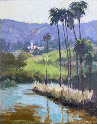 Santa Barbara Lagoon - Painting (660x471), Png Download
