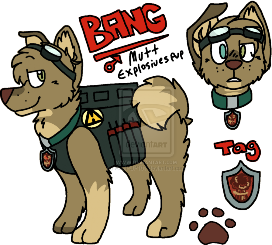 Bang Ref - Made Up Paw Patrol Characters (962x831), Png Download