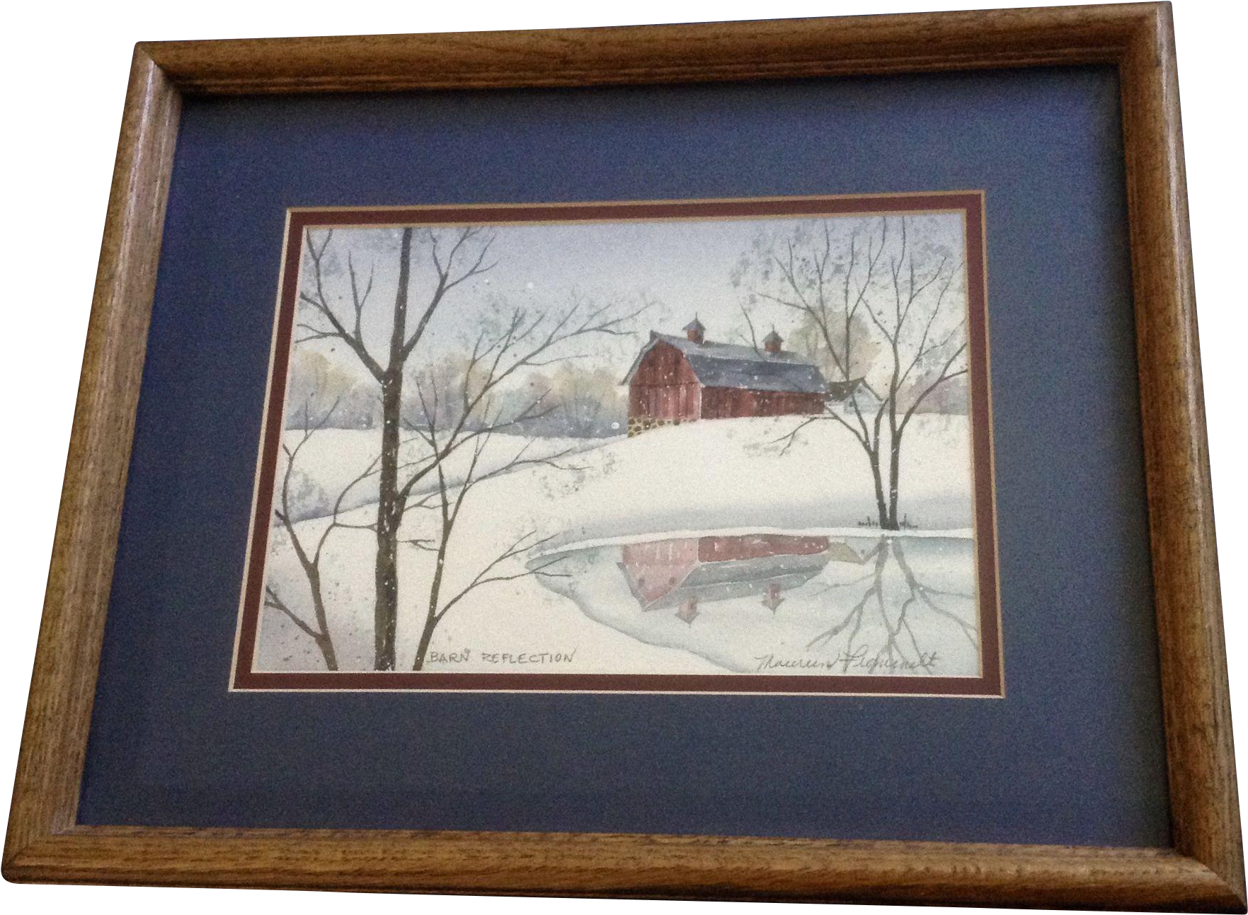Maureen Frommelt, Barn Reflection, Landscape Watercolor - Watercolor Painting (1762x1762), Png Download