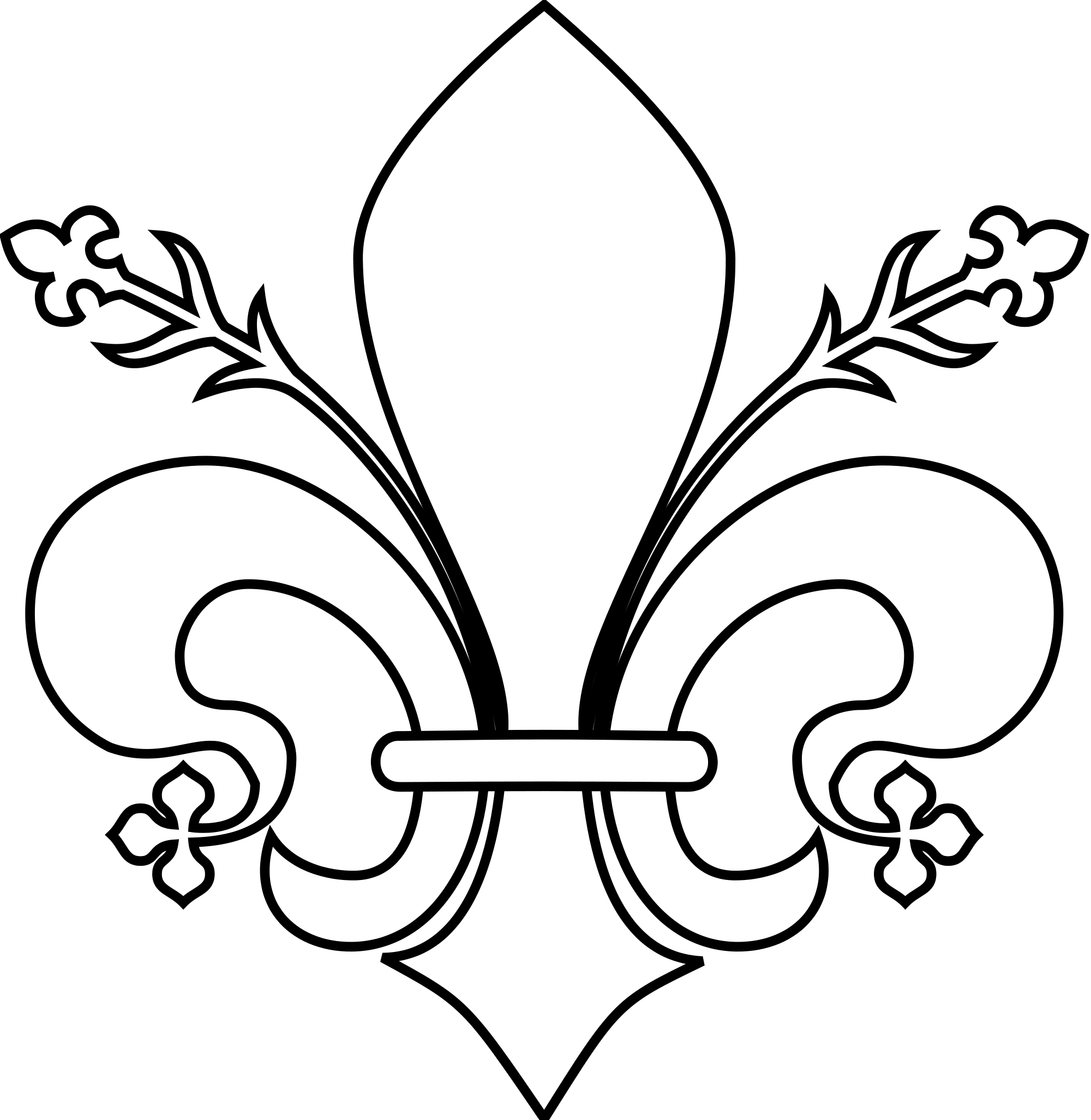 Open - Fleur De Lis White Png (2000x2053), Png Download