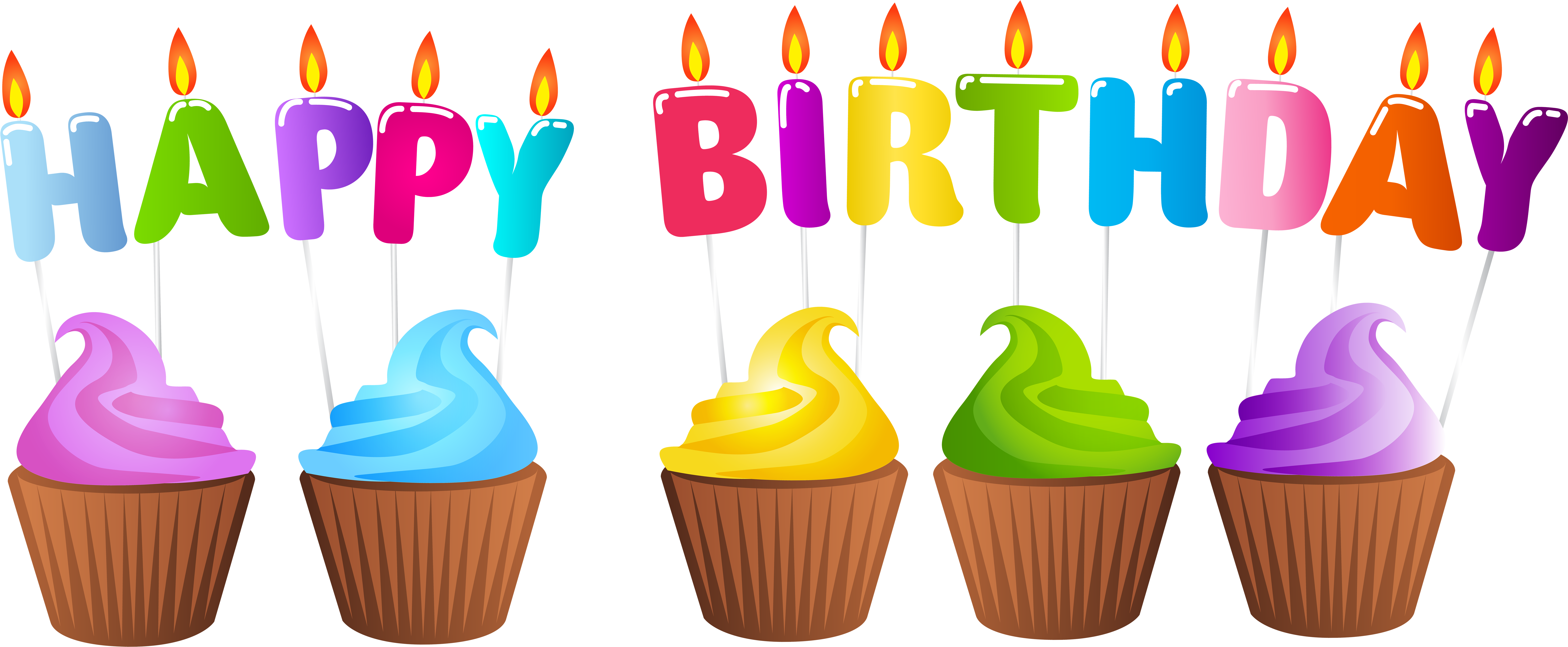 Download Birthday Candles Free Png Transparent Image - Birthday (8000x3355), Png Download