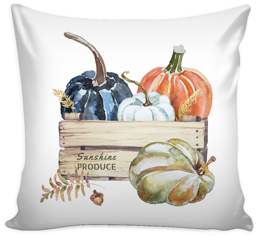 Fall Watercolor Pumpkin Throw Pillow Cover Watercolor - Love Quotes Pillow (1024x1024), Png Download