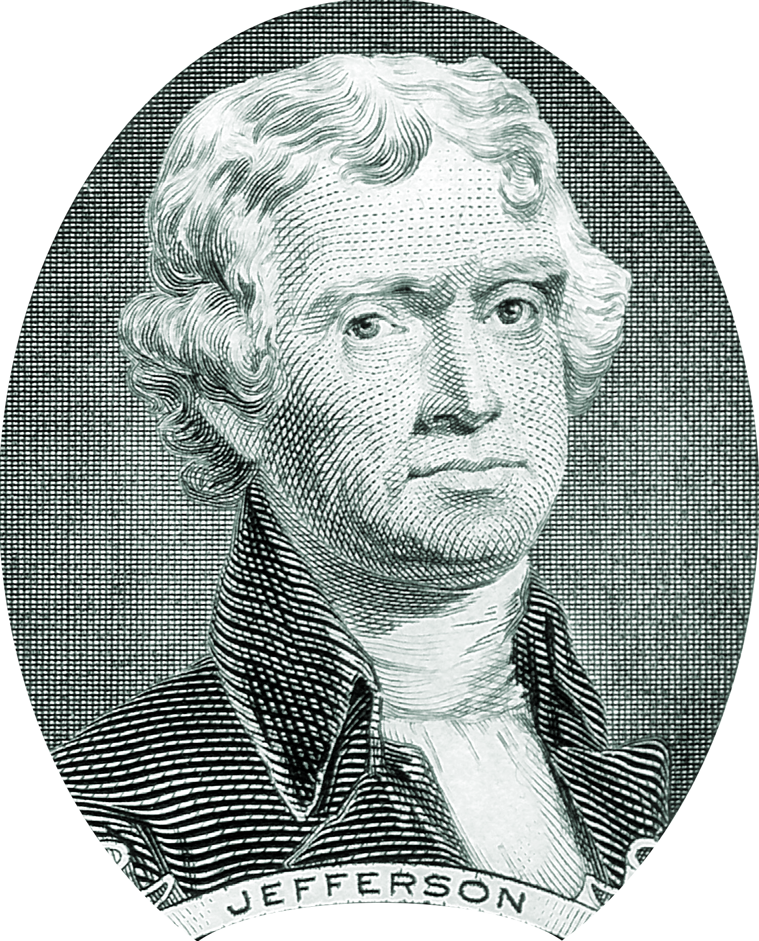 Thomas Jefferson Portrait On Two Dollar Bill - Jefferson 2 Dollar Bill (1485x1842), Png Download