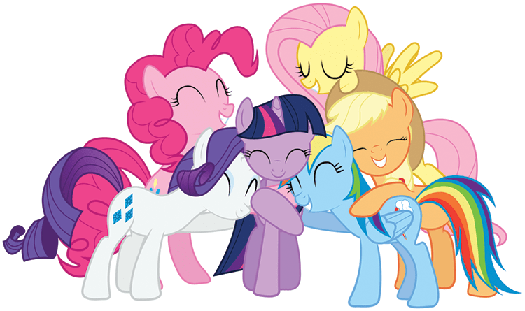 My Little Pony Characters Png High-quality Image - My Little Pony Hugging (640x380), Png Download