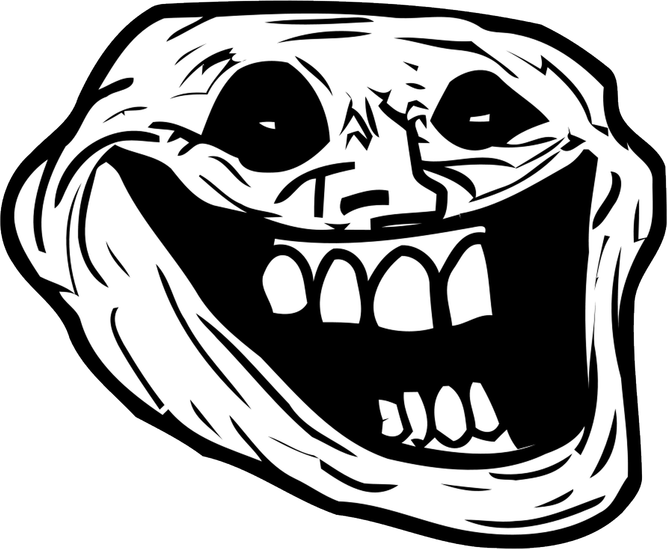 Creepy Troll Face Png (1332x1096), Png Download