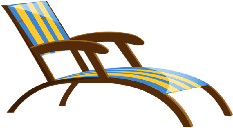 Transparent Beach Lounge Chair Png Clipart - Swimming Pool Chair Png (600x328), Png Download